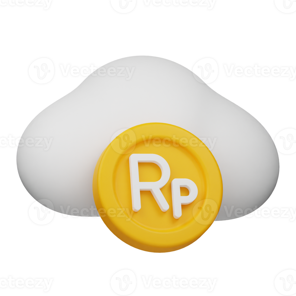 rupiah coin cloud 3d icon png