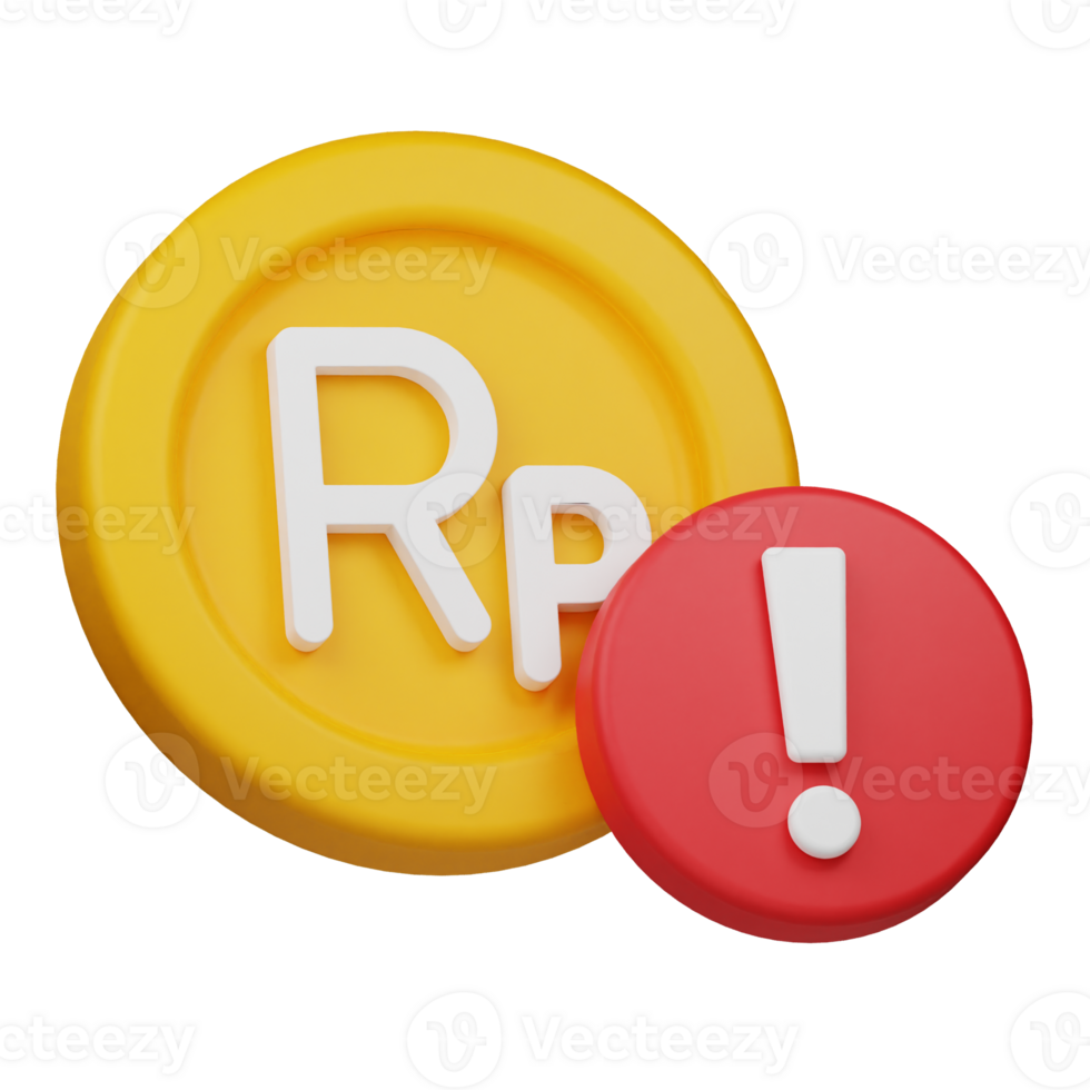 alert rupiah coin 3d icon png