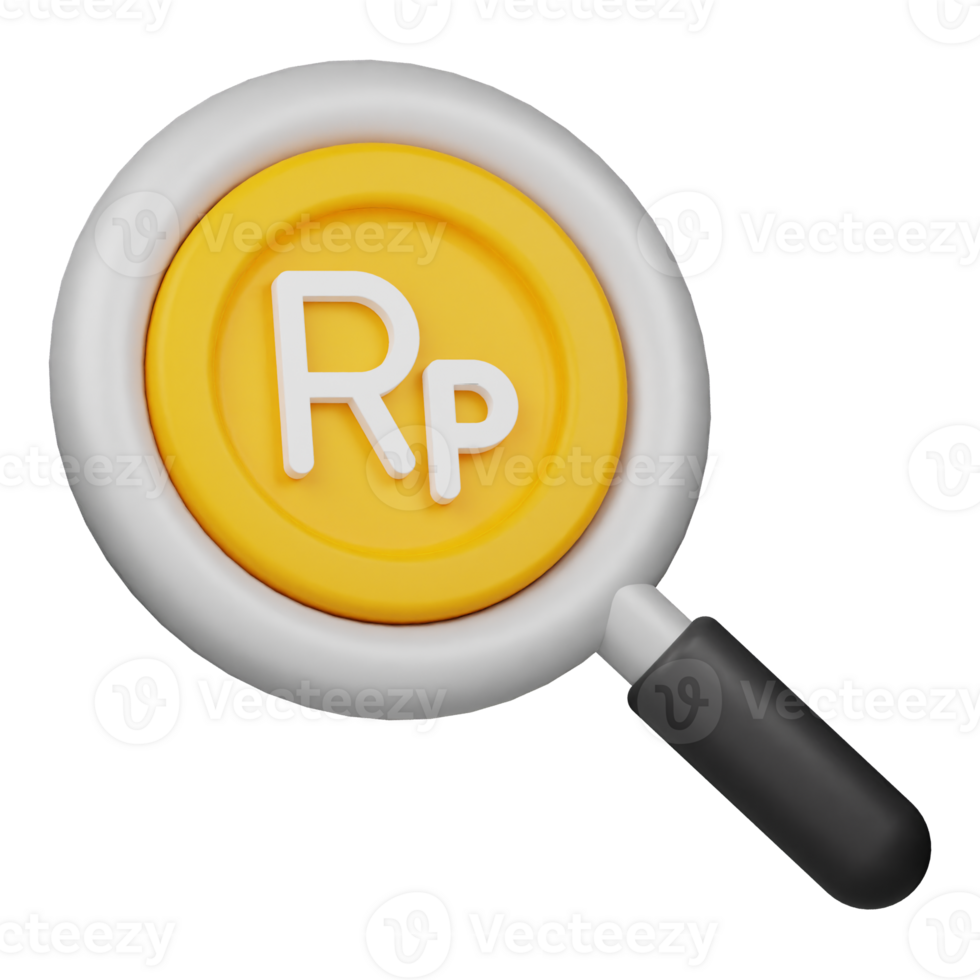 serach rupiah coin 3d icon png