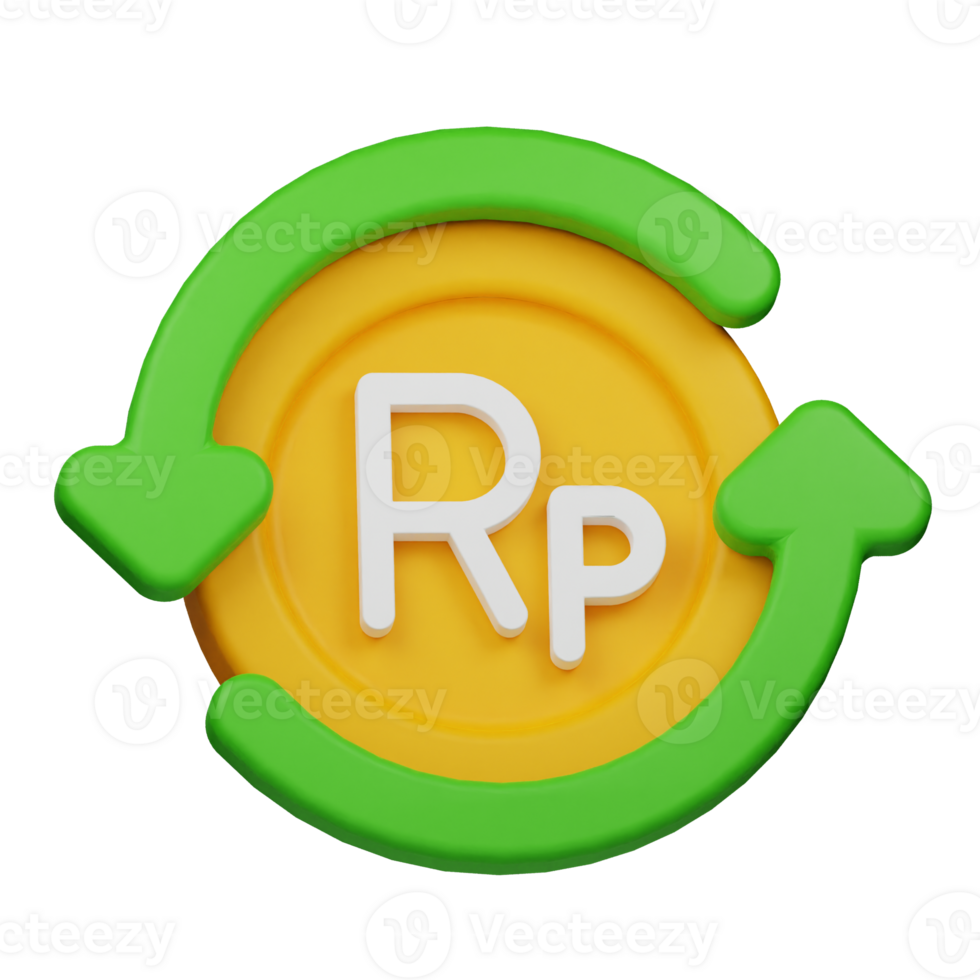 rupiah coin flow 3d icon png