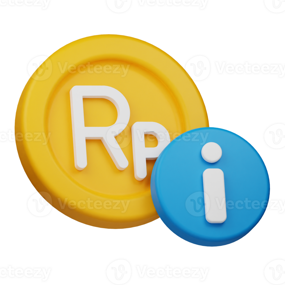 rupiah coin info 3d icon png