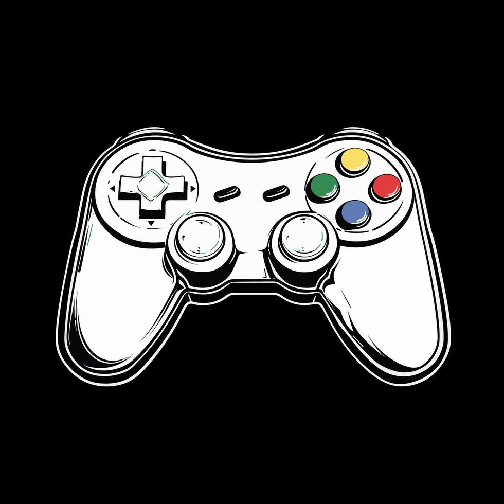 game controller with buttons vector