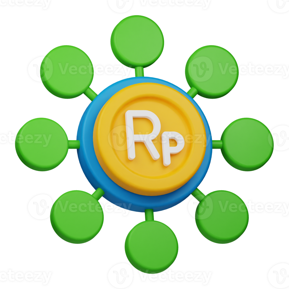 rupiah coin crowd funding 3d icon png