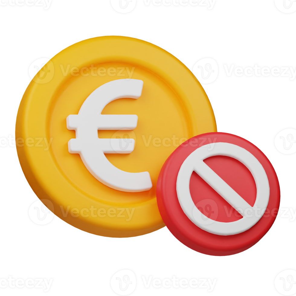 block euro coin 3d icon png