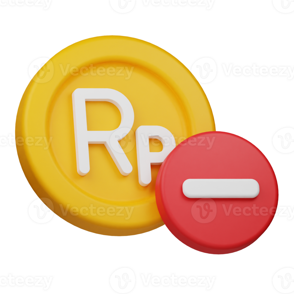 remove rupiah coin 3d icon png