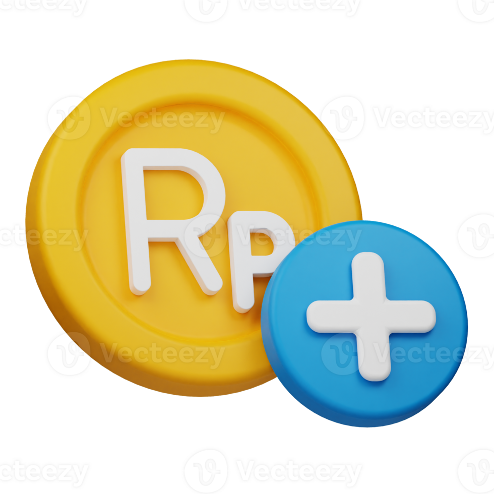 add rupiah coin 3d icon png