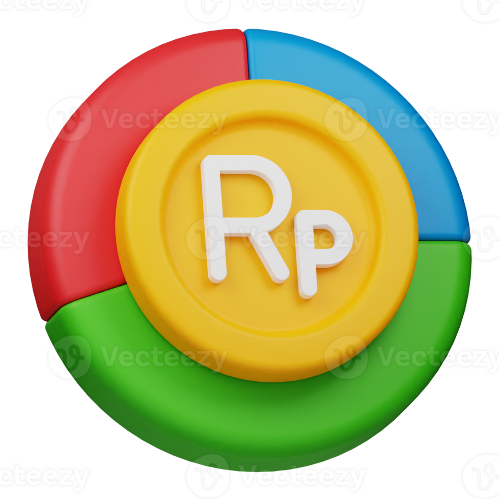 rupiah coin chart 3d icon png