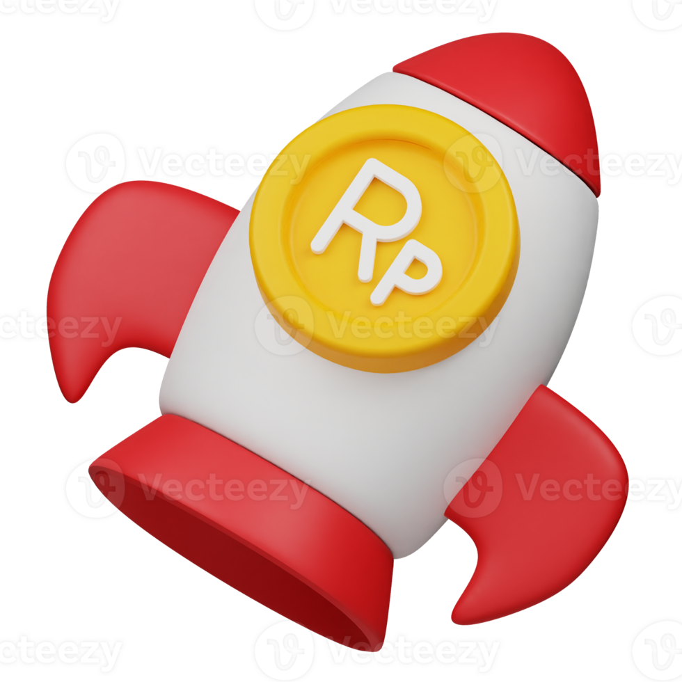 rupiah coin growth 3d icon png