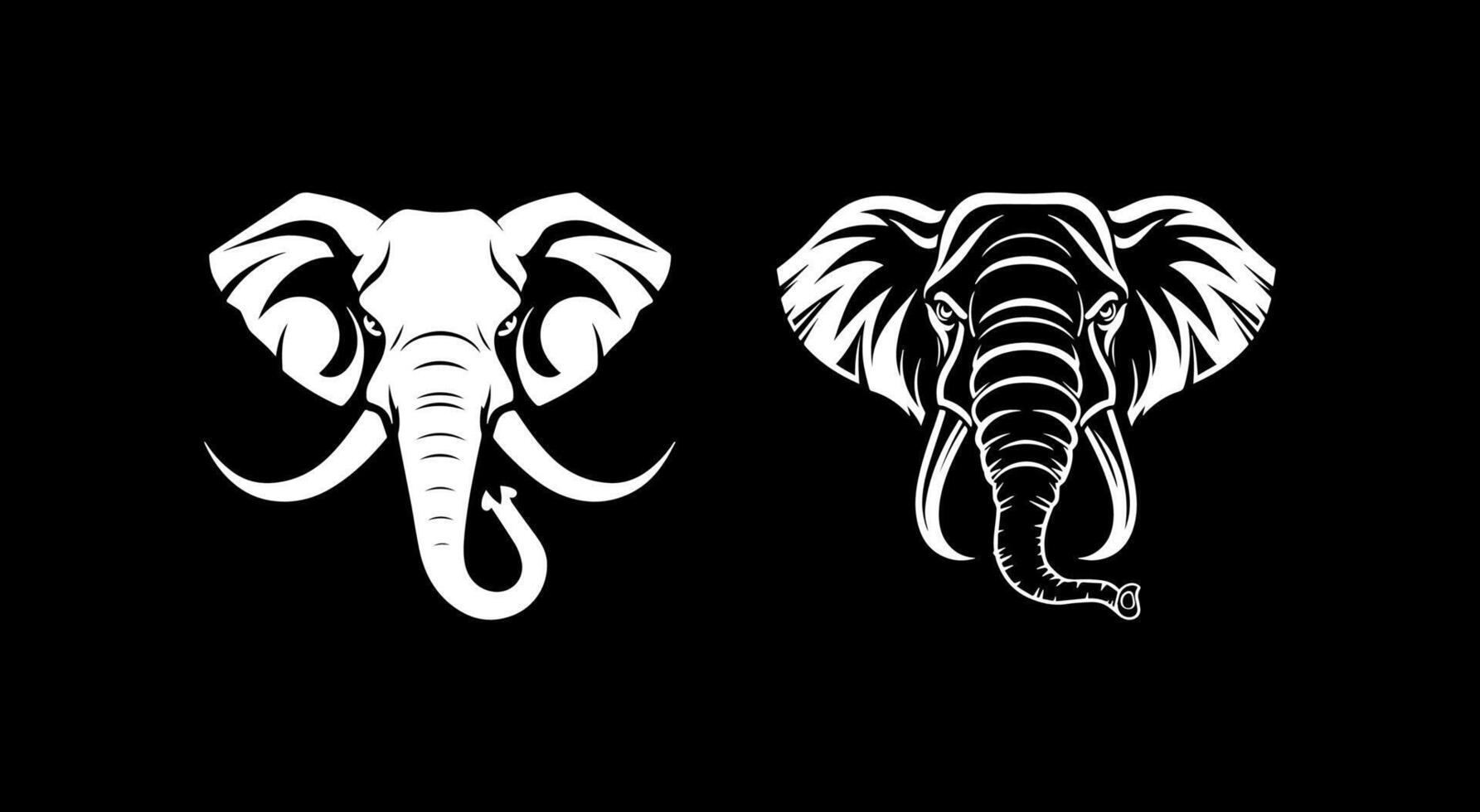 elephant logo concept black and white vector