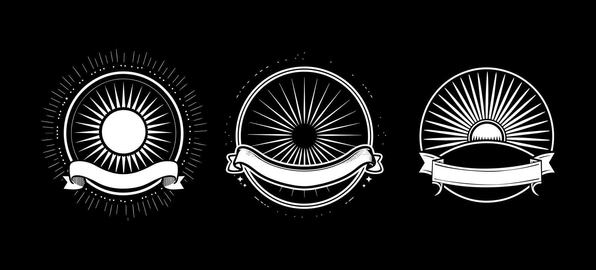 Retro Badge with Sunburst vector