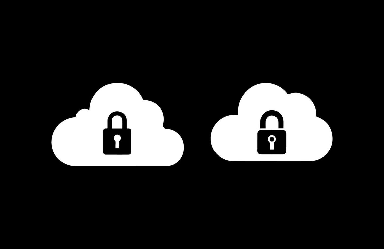cloud icon with a lock vector