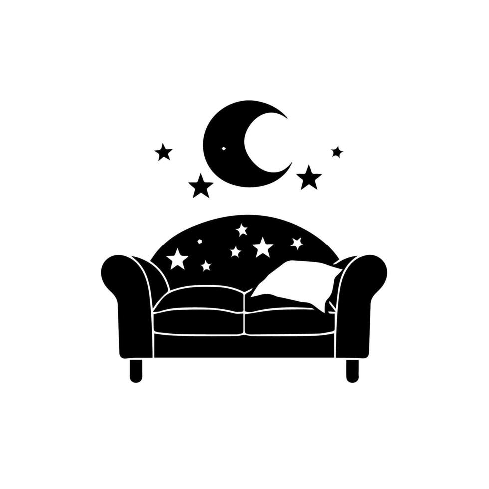 sofa with moon and stars vector
