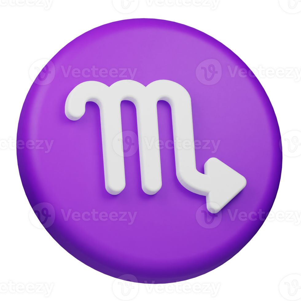 scorpio zodiac sign 3d icon png
