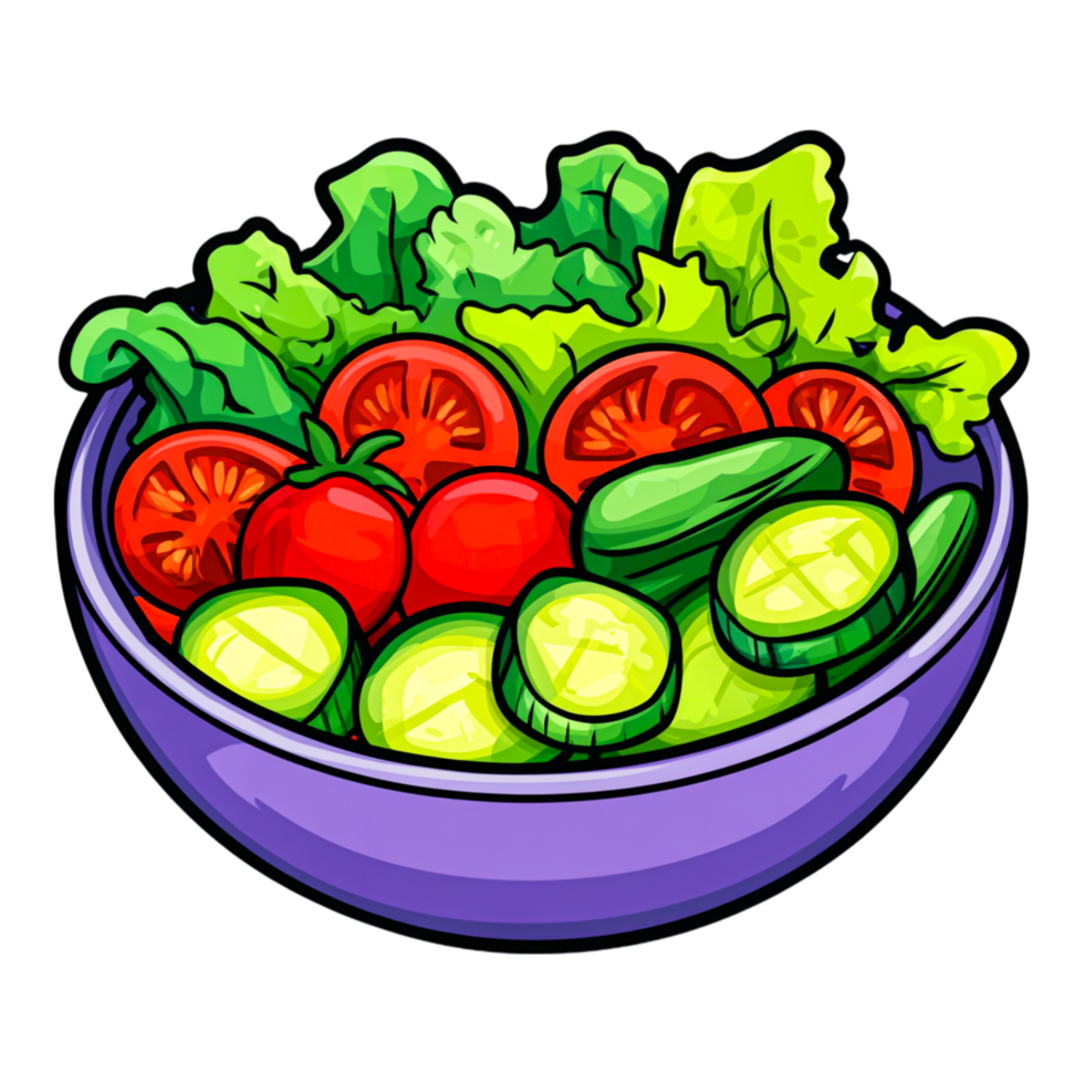 Fresh Colorful Salad Bowl with Vegetables and Greens png