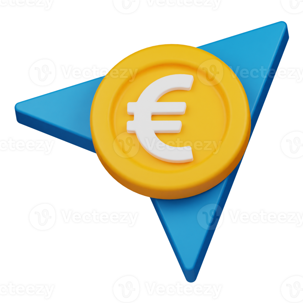 send euro coin 3d icon png