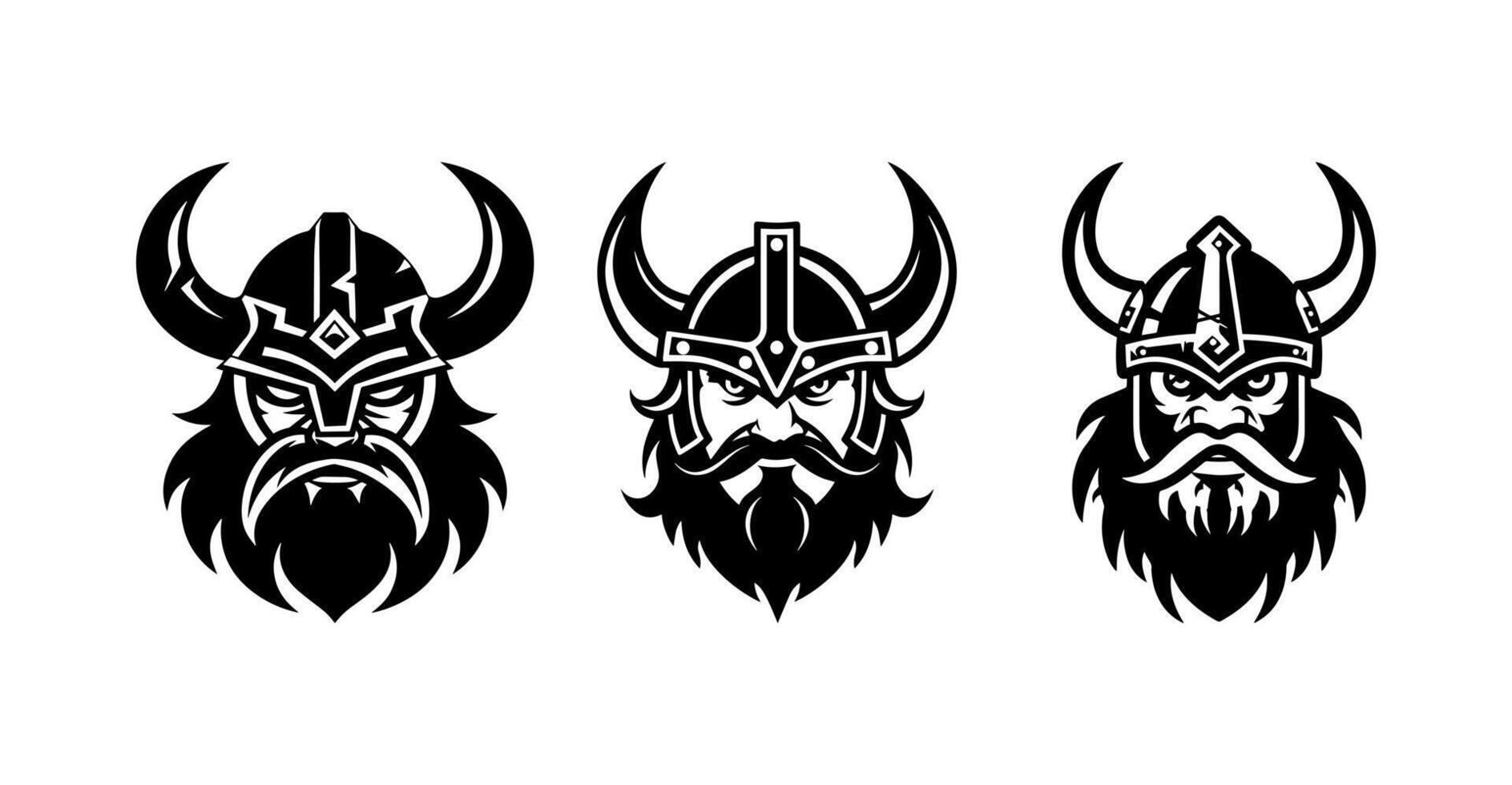 Logo Viking with a helmet and horns on the head vector