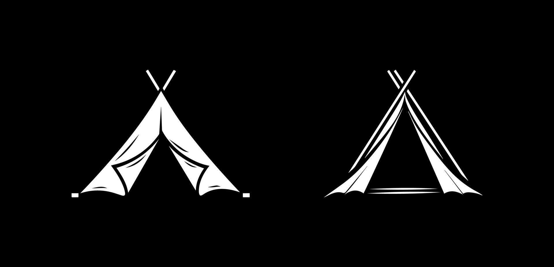 tent icon black and white vector