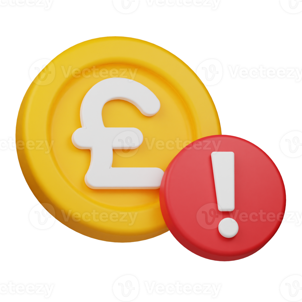 alert poundsterling coin 3d icon png