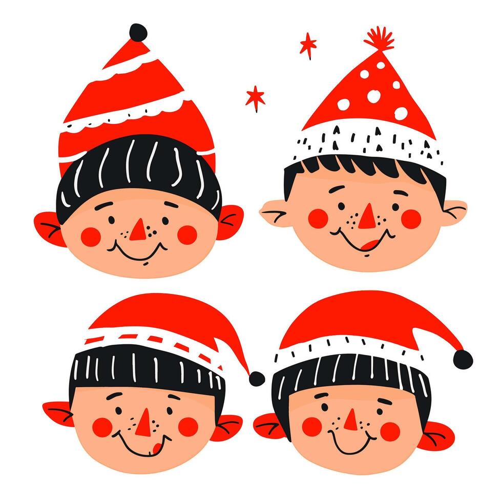 Santa little helpers vector