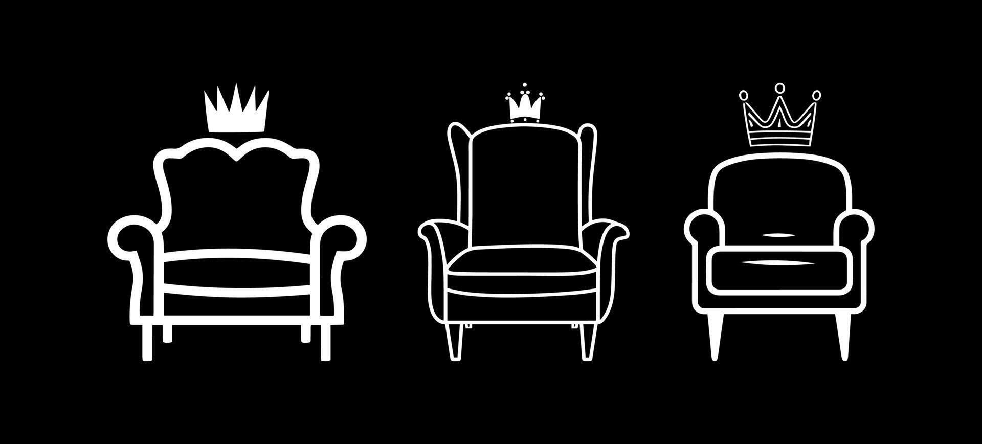 armchair with a crown vector