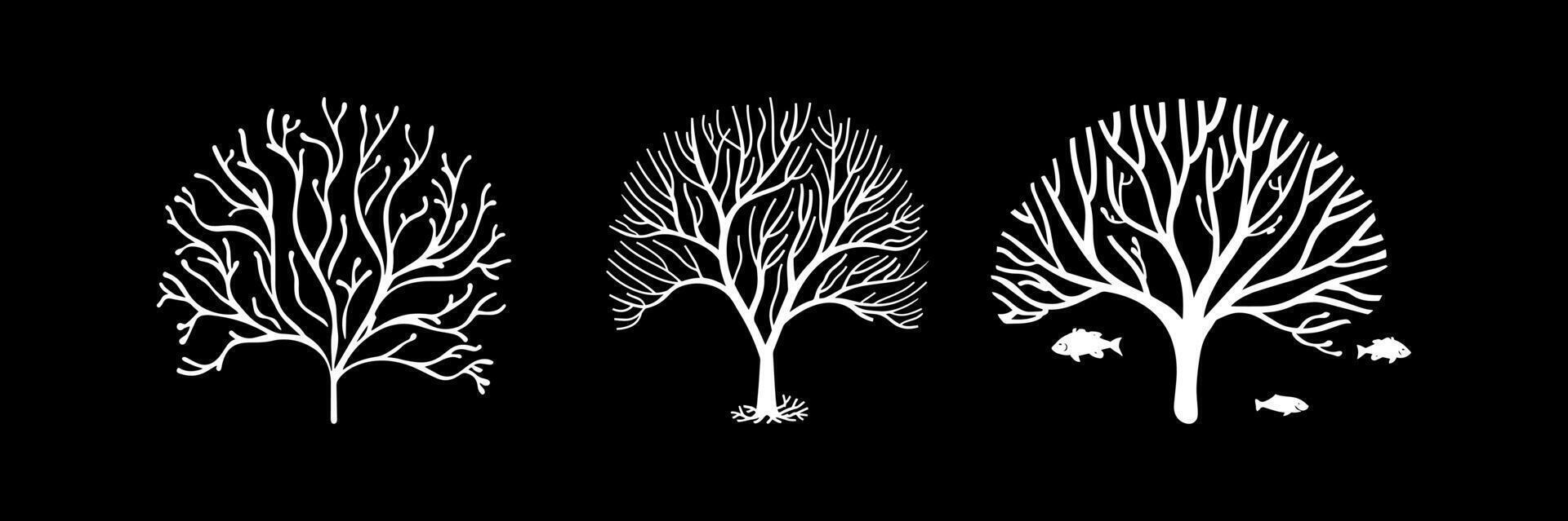 logo concept forest and coral reef vector