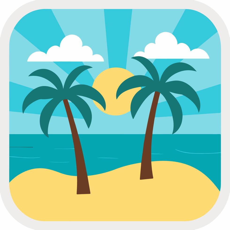 two palm trees on the sand vector