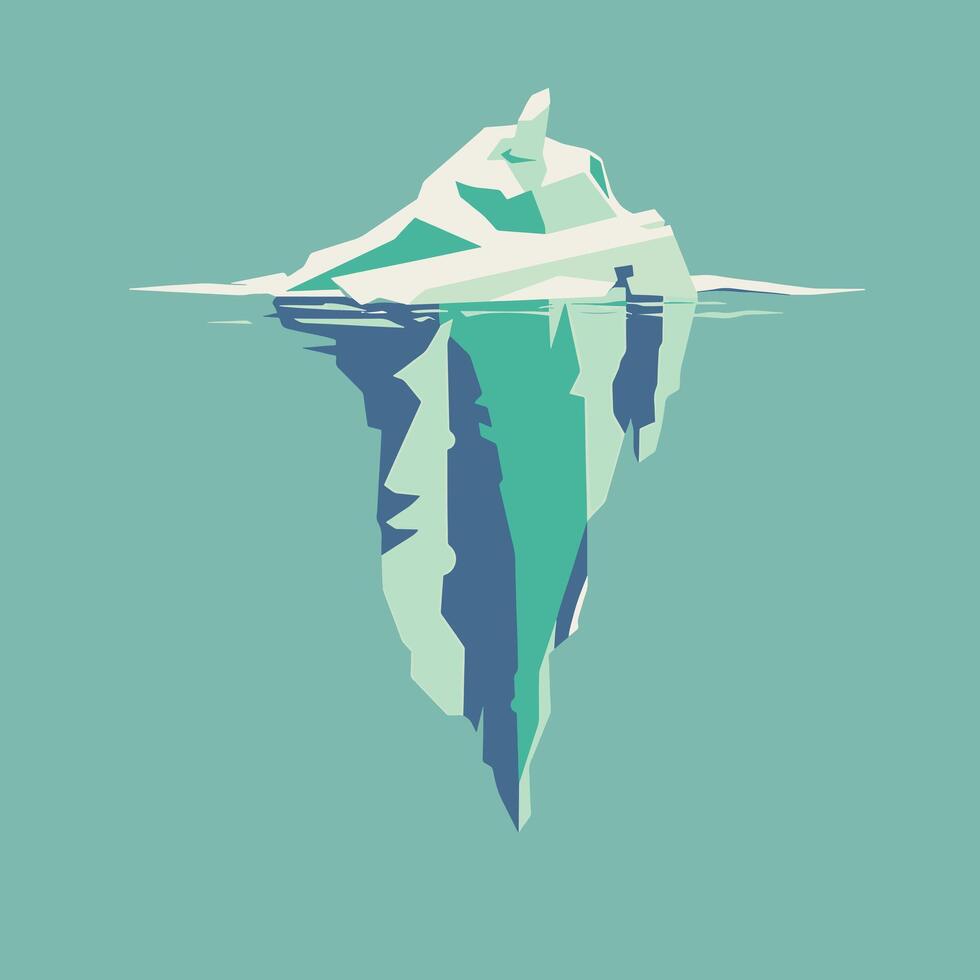 Melting iceberg due to climate change vector