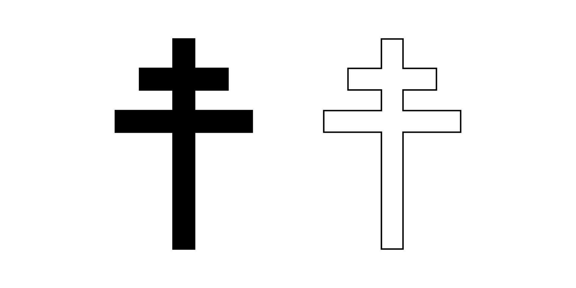 Patriarchal cross sign isolated on white background vector