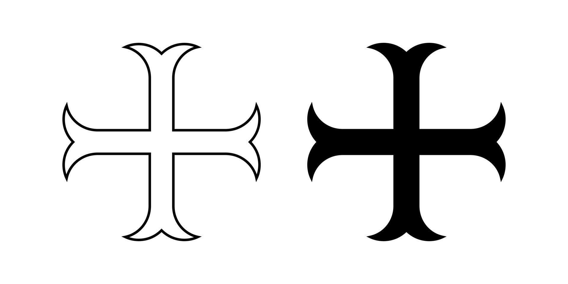 cross moline or cross anchory sign set isolated on white background vector