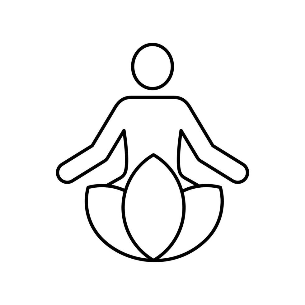 meditation concept line icon. Simple element illustration. meditation concept outline symbol design. vector