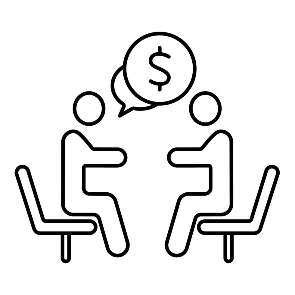 business meeting concept line icon. Simple element illustration. business meeting concept outline symbol design. vector