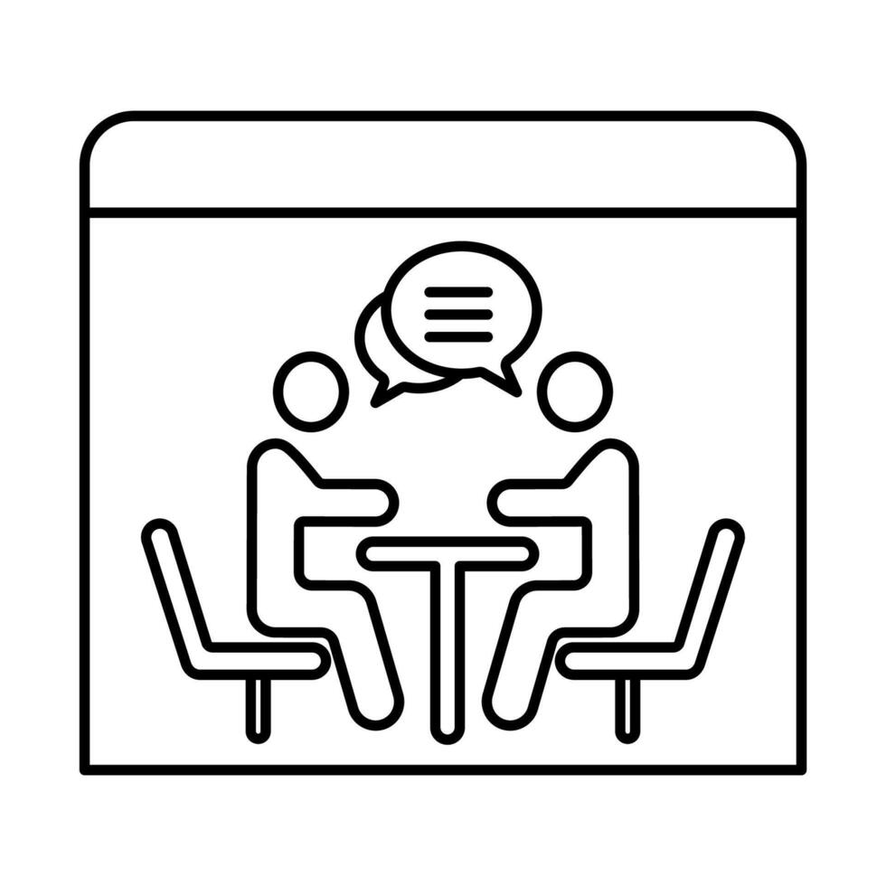 meeting room concept line icon. Simple element illustration. meeting room concept outline symbol design. vector