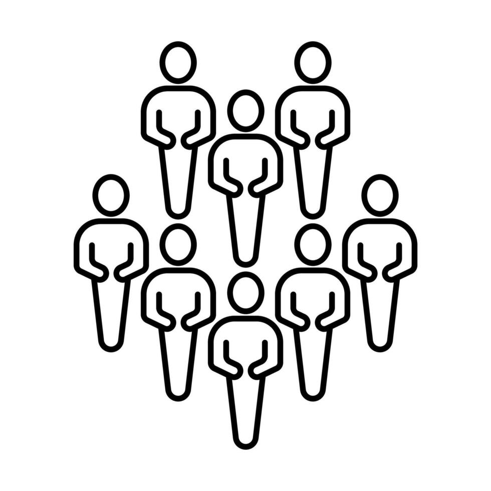 crowd concept line icon. Simple element illustration. crowd concept outline symbol design. vector