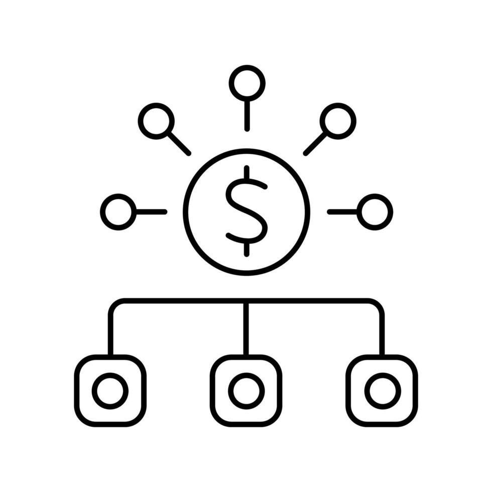 budget concept line icon. Simple element illustration. budget outline symbol design. vector