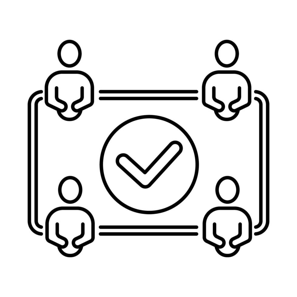 meet concept line icon. Simple element illustration. meet concept outline symbol design. vector