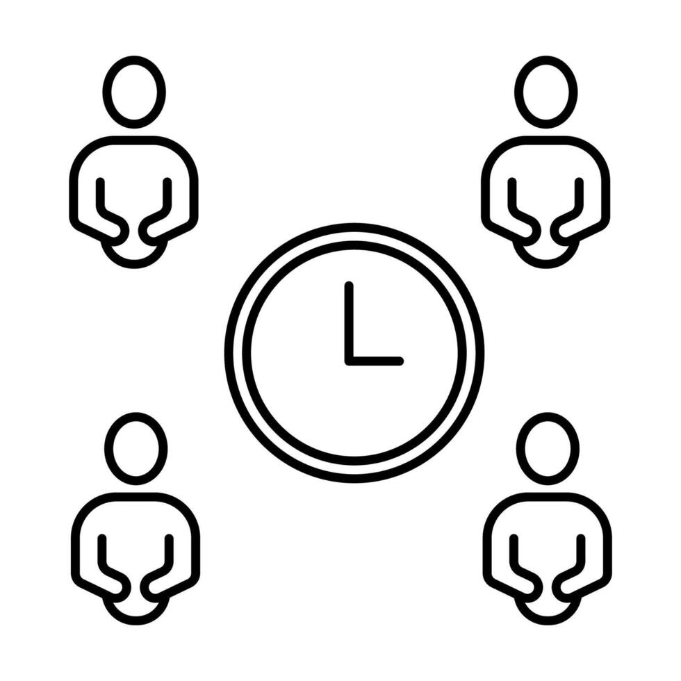 meeting time concept line icon. Simple element illustration. meeting time concept outline symbol design. vector