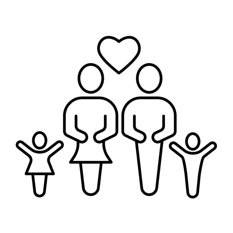 family concept line icon. Simple element illustration. family concept outline symbol design. vector