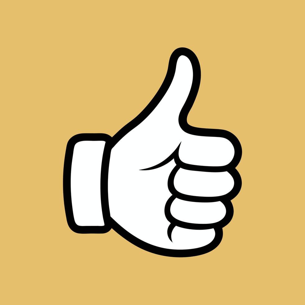 thumb up icon on a yellow background vector