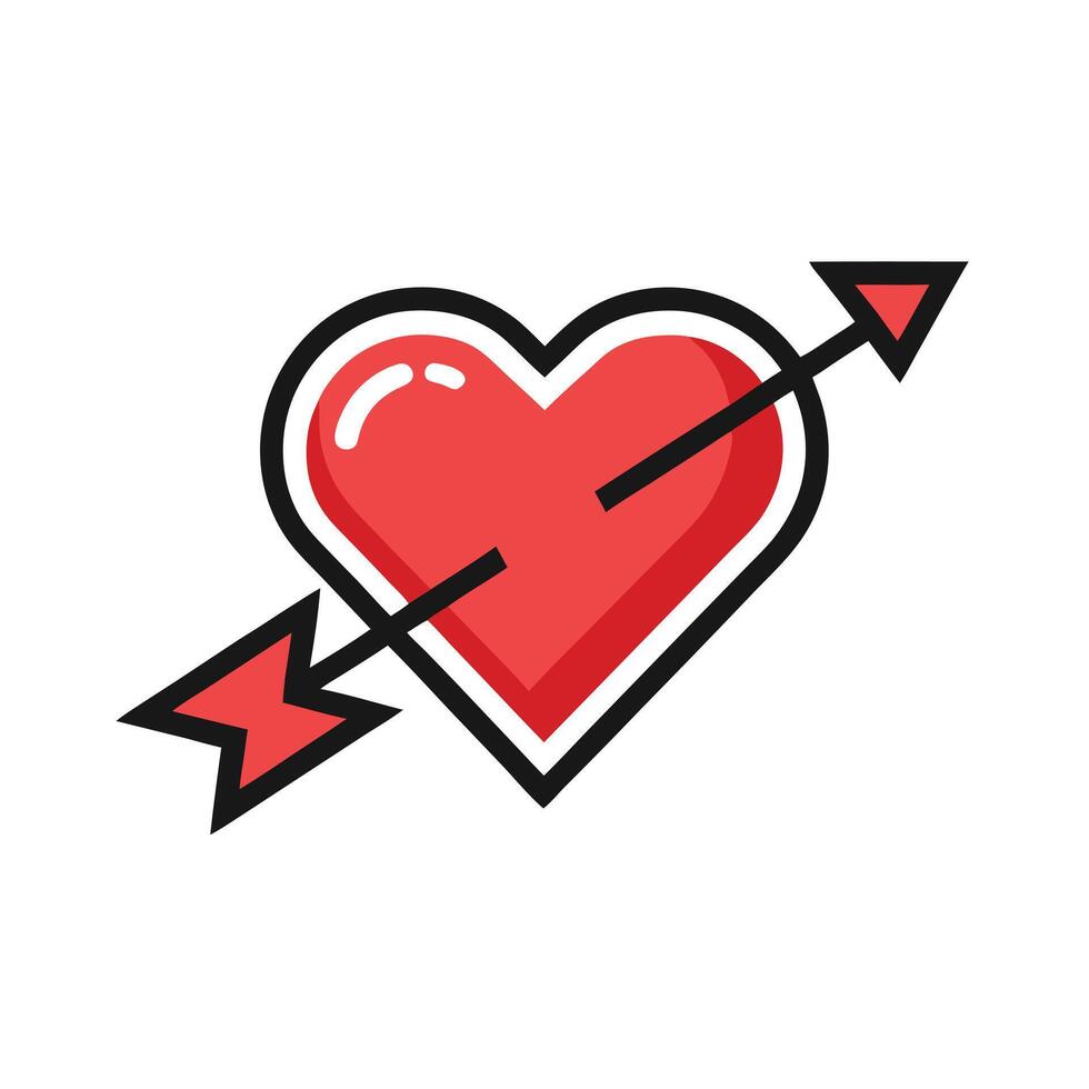 heart with arrow icon vector