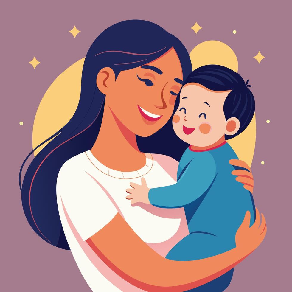 mother and child vector