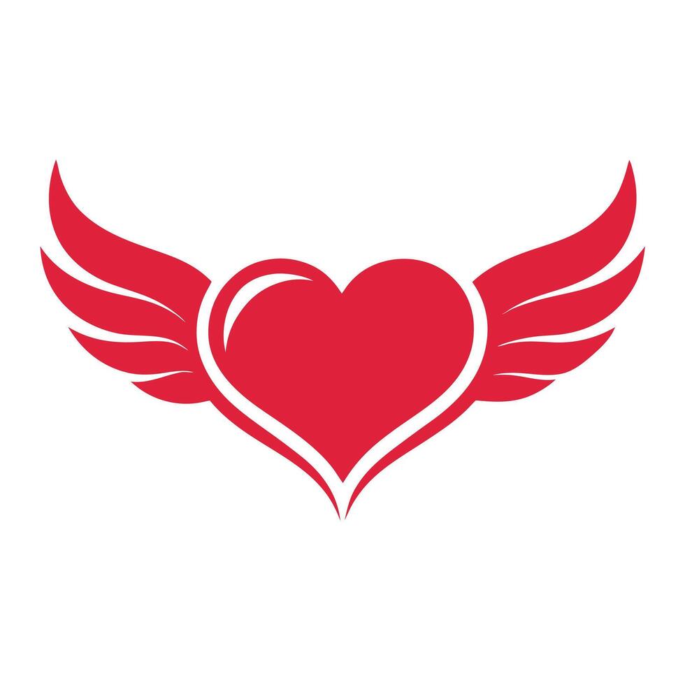heart with wings icon illustration vector