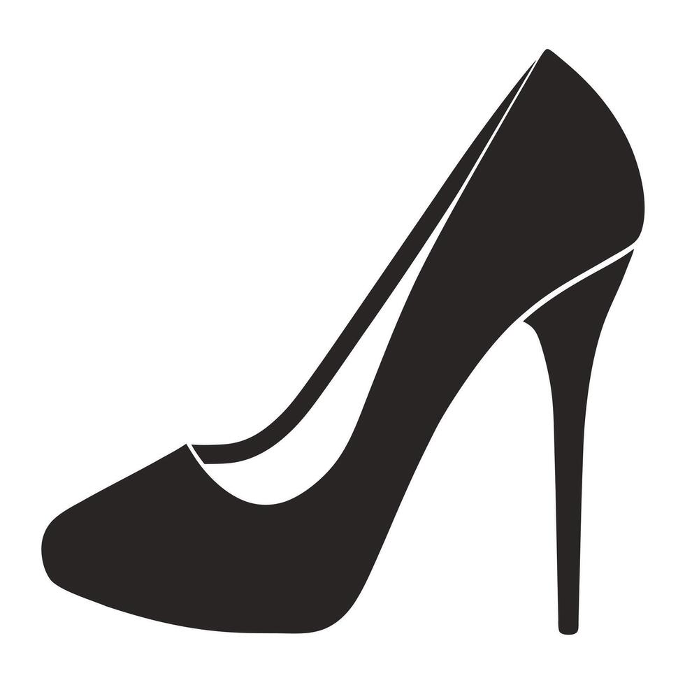 a black high heel shoe icon on a white background vector