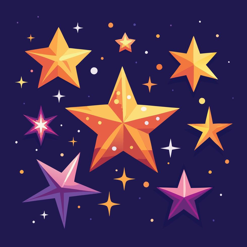 colorful glowing stars illustration vector