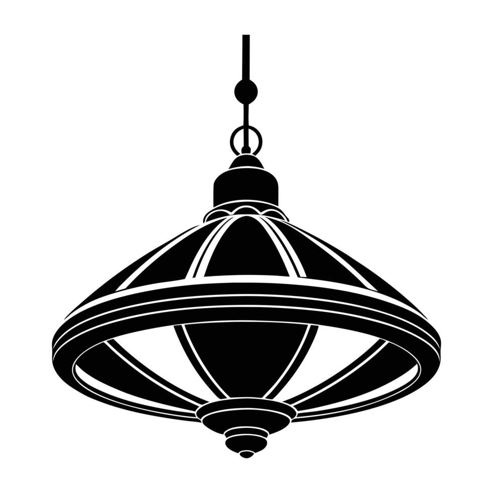 ceiling lamp silhouette white background.eps vector