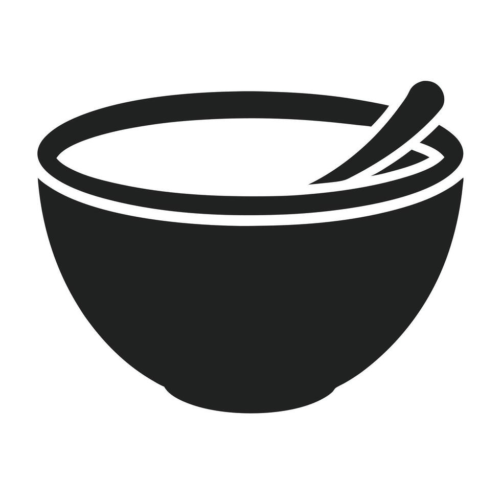 mixing bowl silhouette white background.eps vector