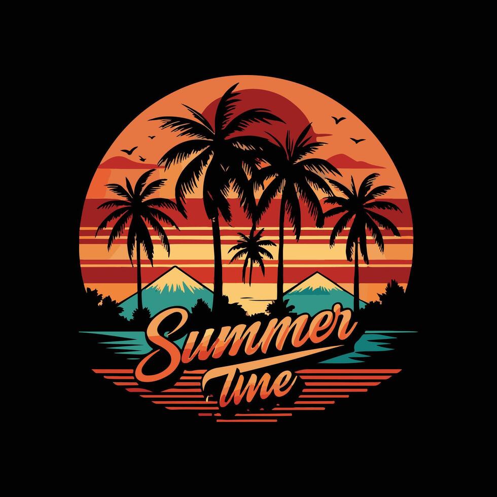 summer time t shirt design.eps vector