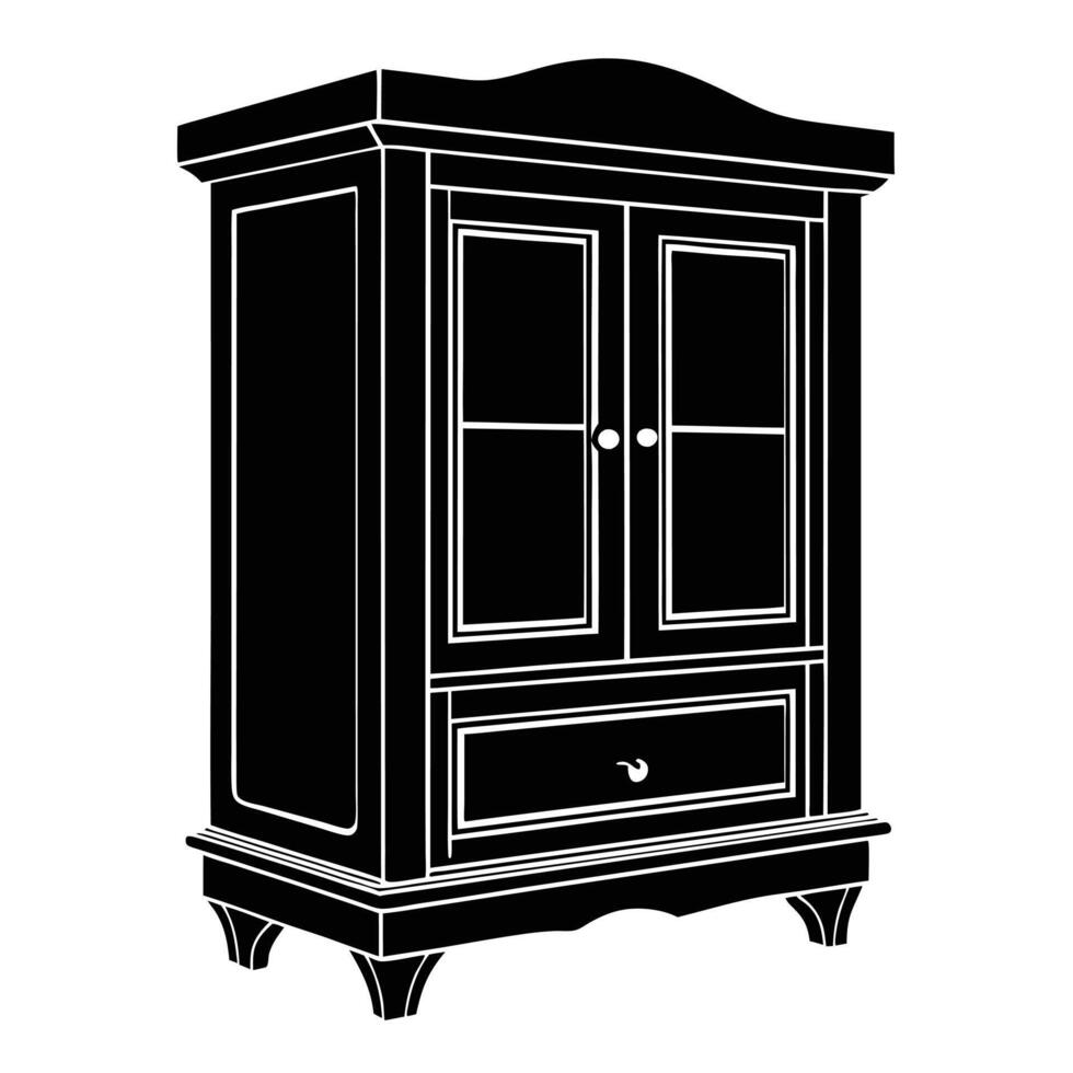 cabinet silhouette with a white background.eps vector