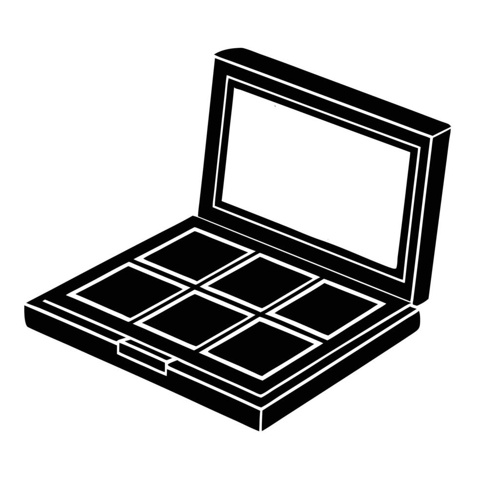 eye shadow palettes silhouette white background. vector
