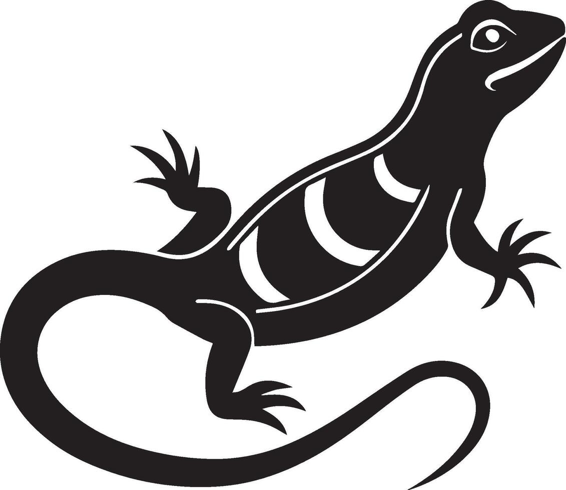 lizard silhouette on white background vector