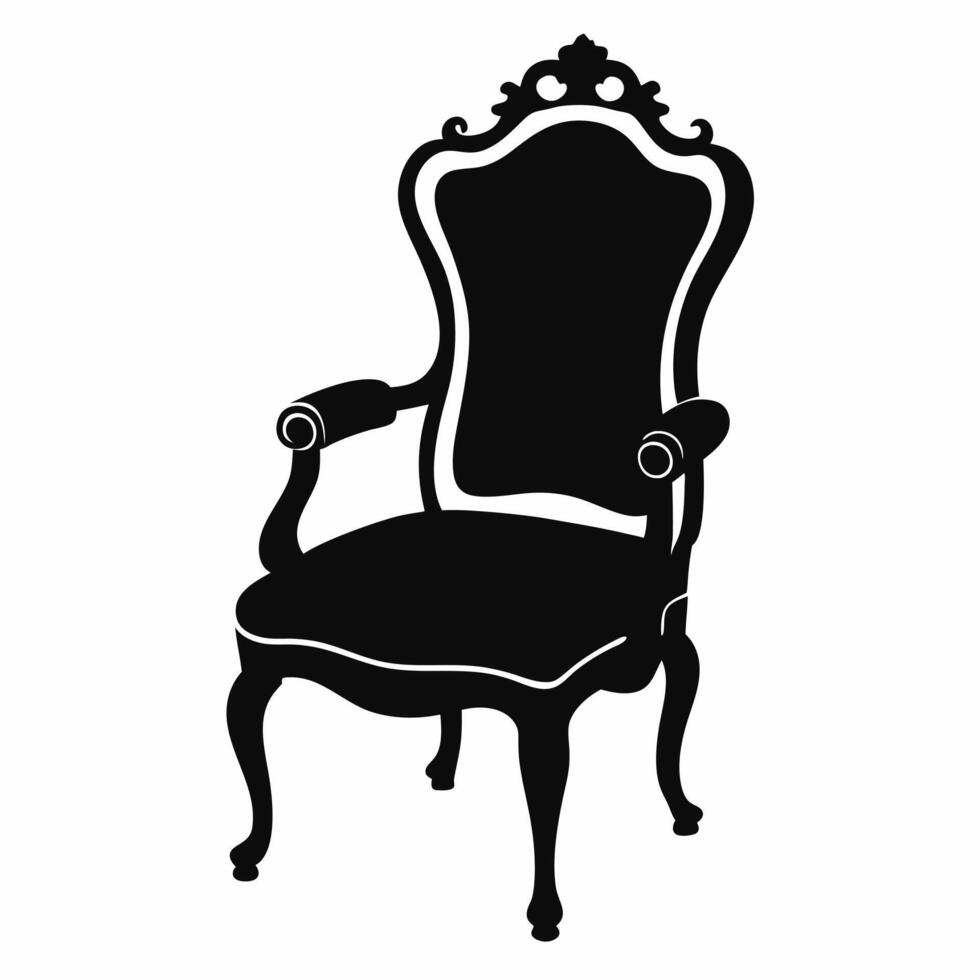 vintage chair silhouette with a white background.eps vector